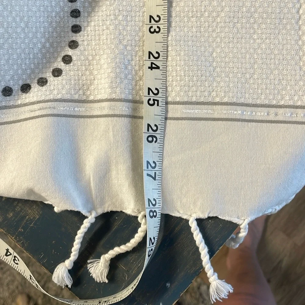 Off White and Black Hand Towel w/ Monogram B Design